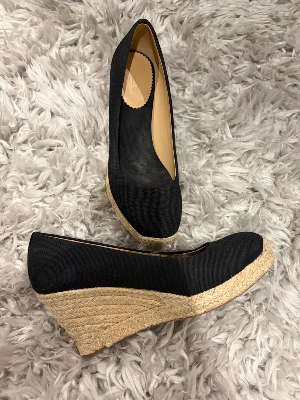 Black Wedge Espadrille Flats - Brand: j crew